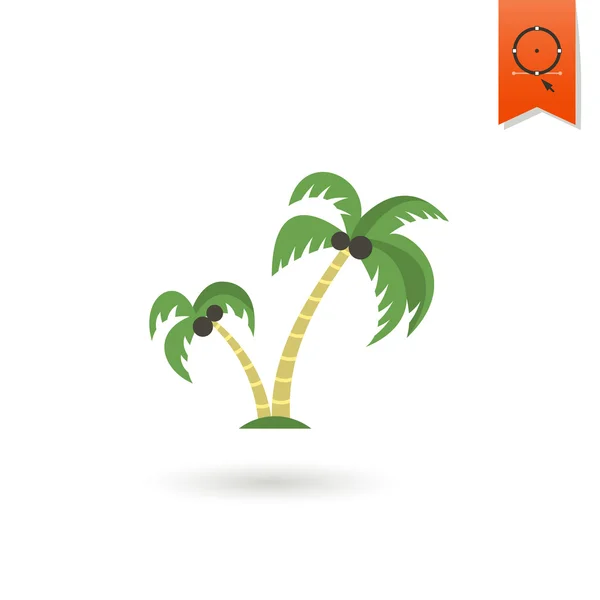 Verano y playa Icono plano simple — Vector de stock