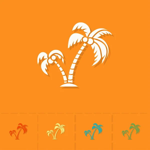Verano y playa simples iconos planos — Vector de stock