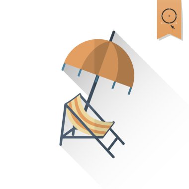 Yaz ve plaj basit düz simgesi