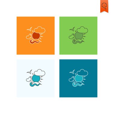 Yaz ve plaj basit düz simgeler