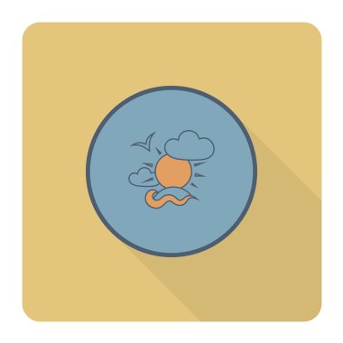 Yaz ve plaj basit düz simgesi