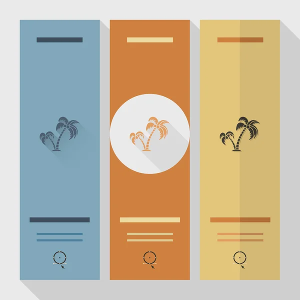 Verano y playa simples iconos planos — Vector de stock