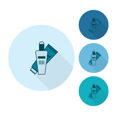 Yaz ve plaj basit düz simgeler