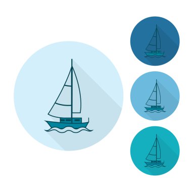 Yaz ve plaj basit düz simgeler