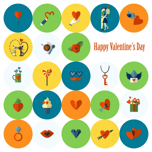 Иконы с Днем святого Валентина — стоковый вектор