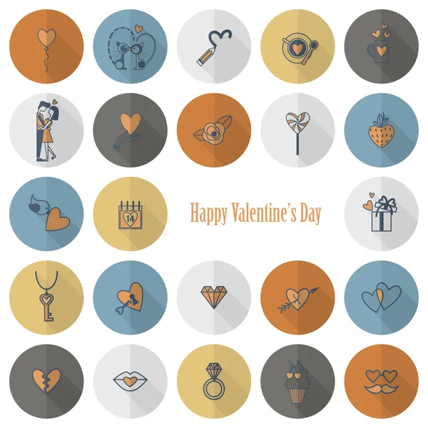 Happy Valentijnsdag pictogrammen — Stockvector