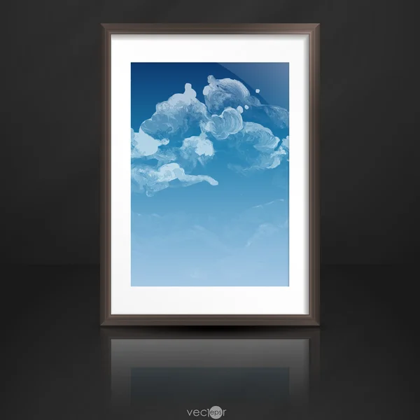 Photo Frame On The Wall — Stock Vector
