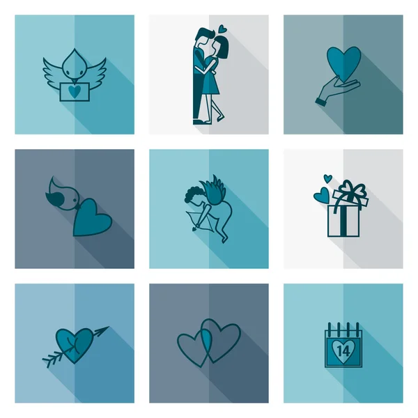 Happy Valentines Day Icons — Stock Vector