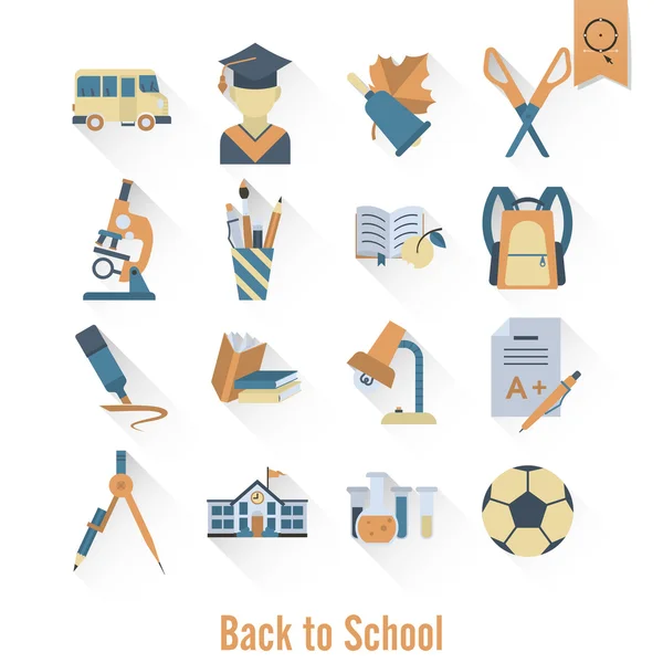 Iconen van school en onderwijs — Stockvector