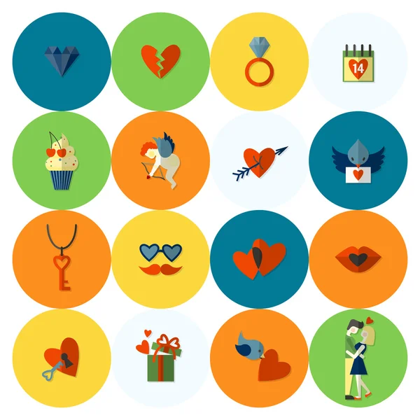 Happy Valentines Day Icons — Stock Vector