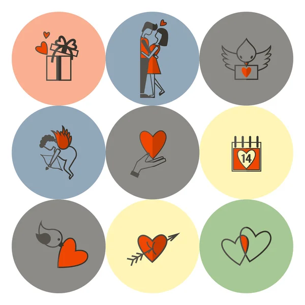 Happy Valentines Day Icons — Stock Vector