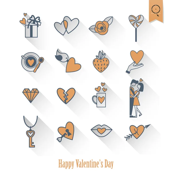 Happy Valentijnsdag pictogrammen — Stockvector