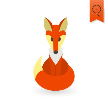 Fox. Tek düz sonbahar simge