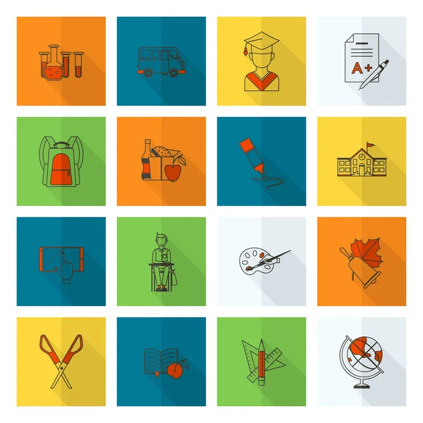 School and Education Icons — Stock Vector