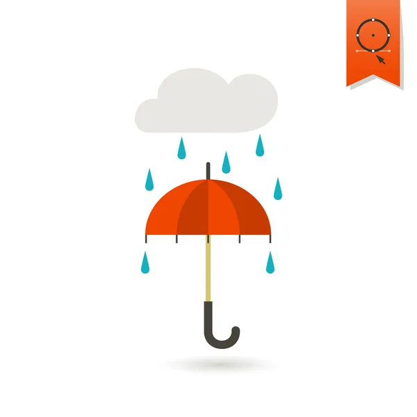 Зонтик и дождь — стоковый вектор