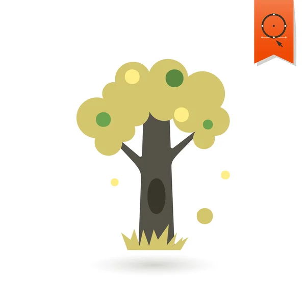 Stylized Tree with Hollow — Stock Vector