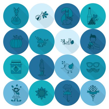 Düz sonbahar simgeler kümesi