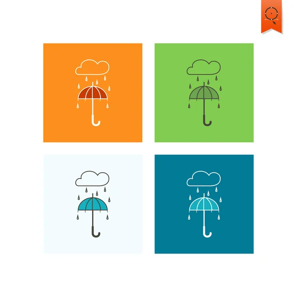 Regenschirm und Regen — Stockvektor