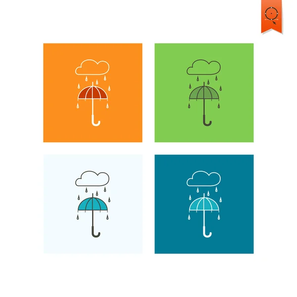 Paraguas y lluvia — Vector de stock