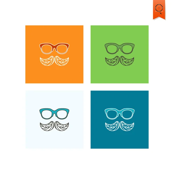 Hipster bigote hojas — Vector de stock