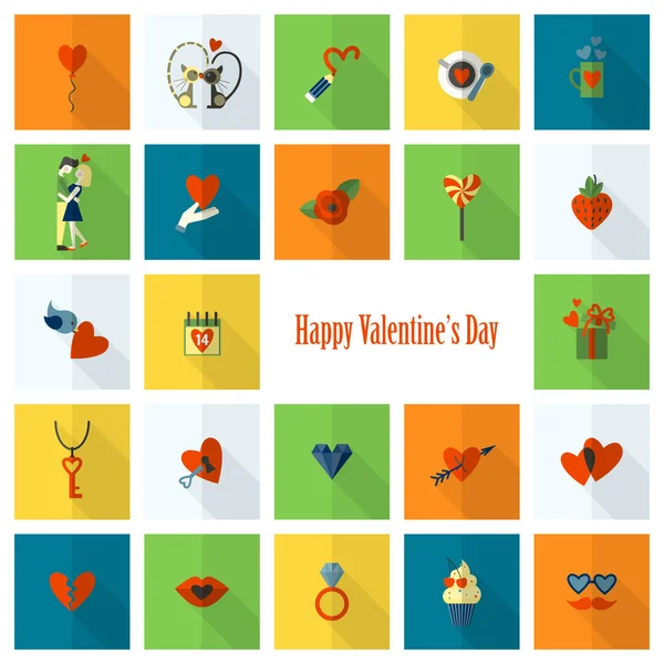 Feliz día de San Valentín Iconos — Vector de stock