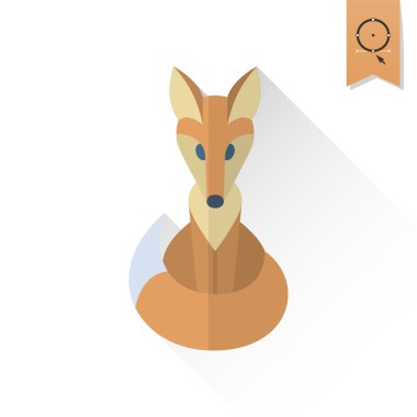 Fox. Tek düz sonbahar simge