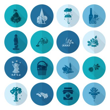 Düz sonbahar simgeler kümesi