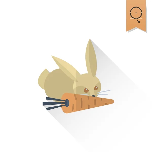 Lapin et une carotte — Image vectorielle