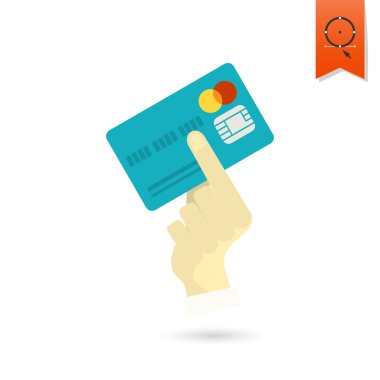 Bir kredi kartı tutuyor.