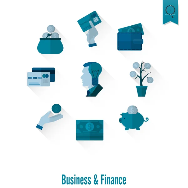 商业和金融图标集 — 图库矢量图片