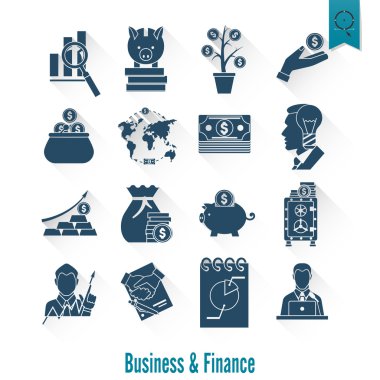 iş ve finans simgesi seti