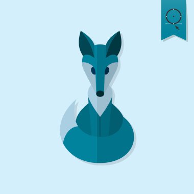 Fox. Tek düz sonbahar simge