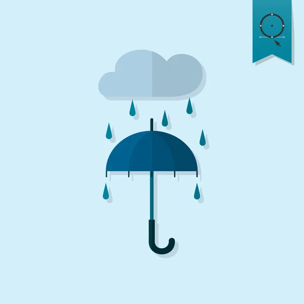 Paraguas y lluvia — Vector de stock