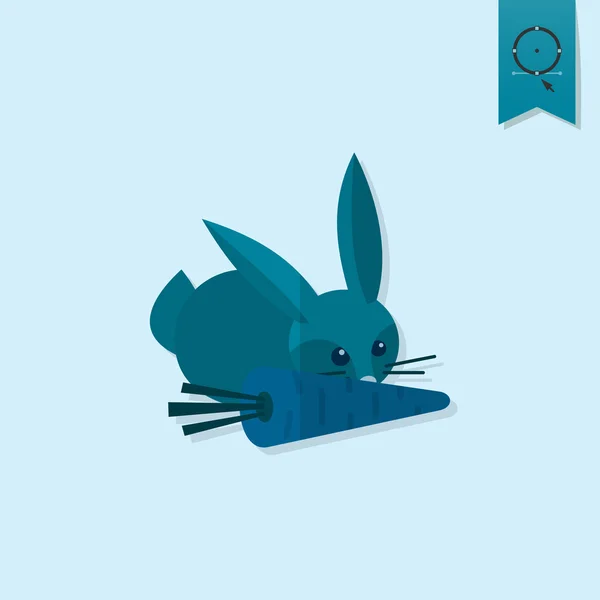 兔子和胡萝卜 — 图库矢量图片