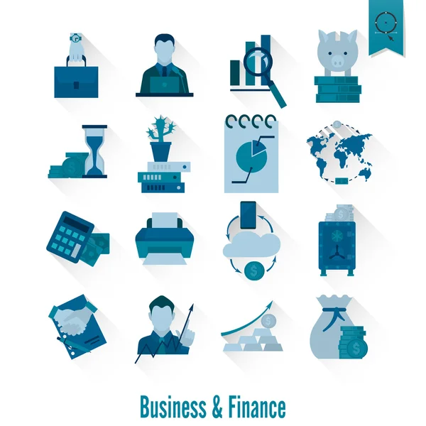 Conjunto de iconos de negocios y finanzas — Archivo Imágenes Vectoriales