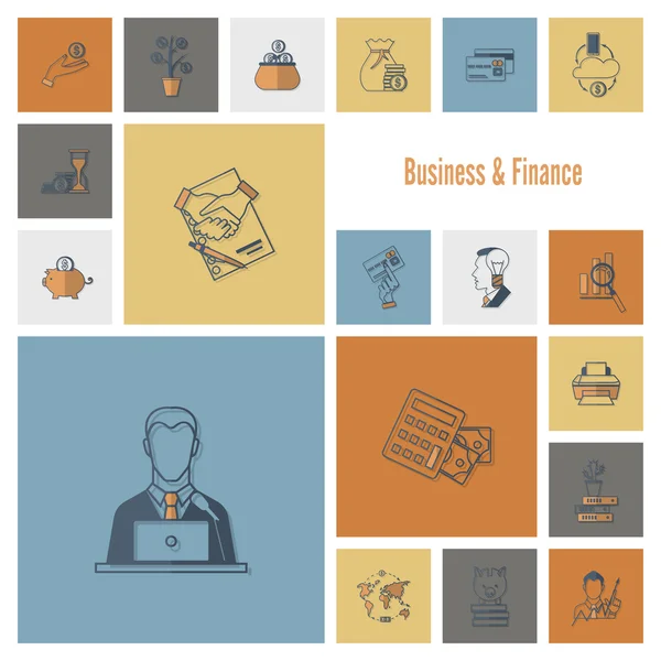 Business and Finance Icon Set — Stock Vector