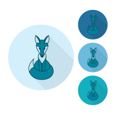 Fox. Tek düz sonbahar simge