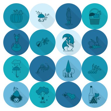 Düz sonbahar simgeler kümesi