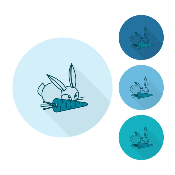 Tavşan ve havuç — Stok Vektör