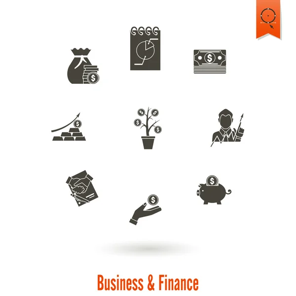 Företag och finans ikon set — Stock vektor