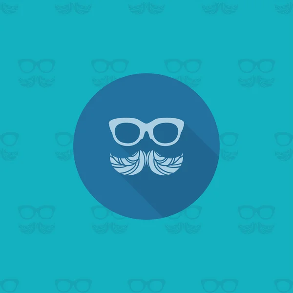 Hipster bigote hojas — Vector de stock