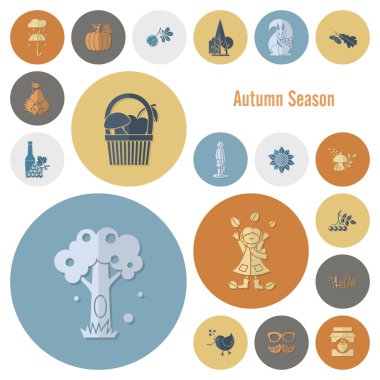 Düz sonbahar simgeler kümesi