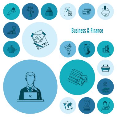 iş ve finans simgesi seti