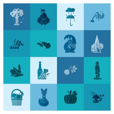 Düz sonbahar simgeler kümesi