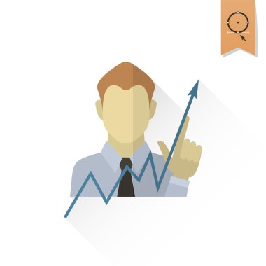 İş grafiği yukarı dönük el ile