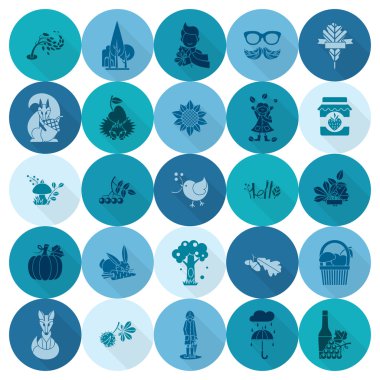 Düz sonbahar simgeler kümesi