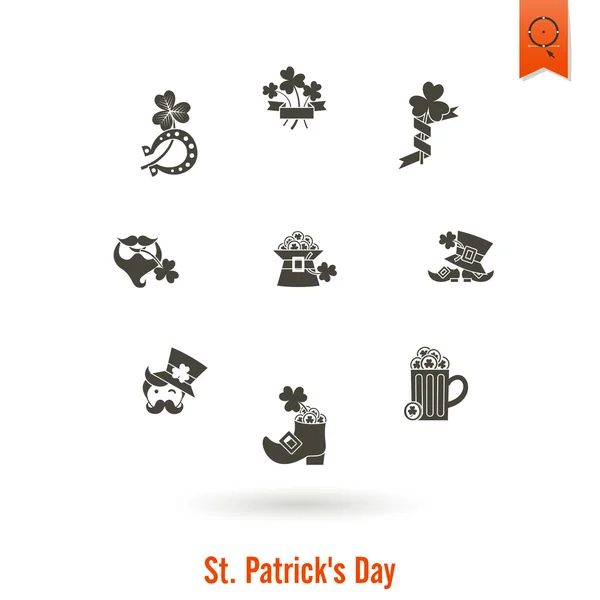 Saint Patricks dag isoleret ikon sæt – Stock-vektor