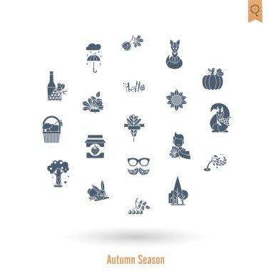 Düz sonbahar simgeler kümesi