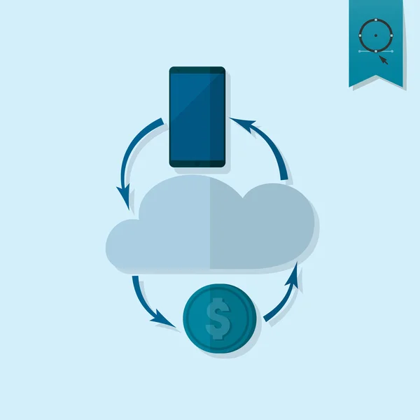 Making Money and Profit From Cloud Databases — Stock Vector