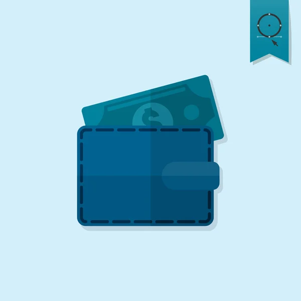 Billetera con dinero — Vector de stock